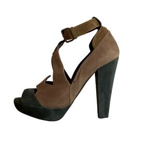 Free Shipping - Hoss by Anthropologie Colorblock Suede Platform Heels | 39